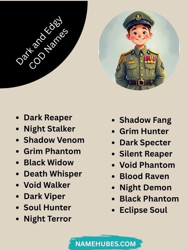 Dark and Edgy COD Names