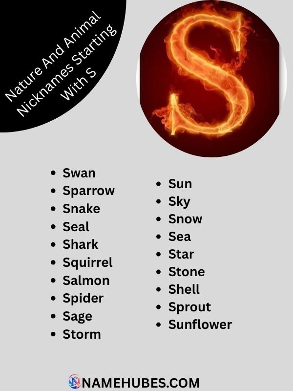 nature-and-animal-nicknames-starting-with-s