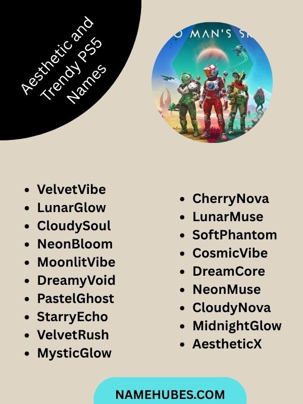 Aesthetic and Trendy PS5 Names