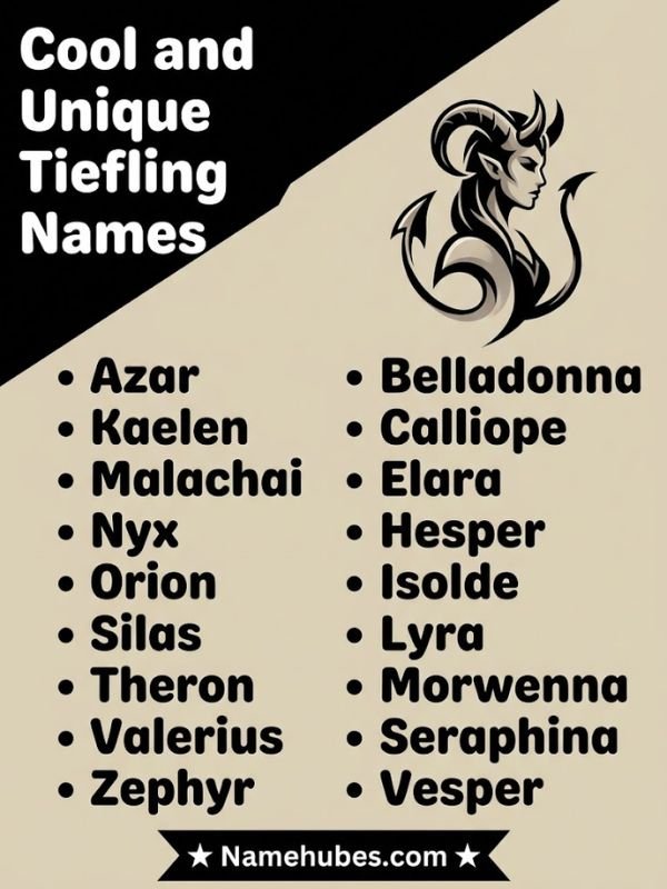 Cool and Unique Tiefling Names