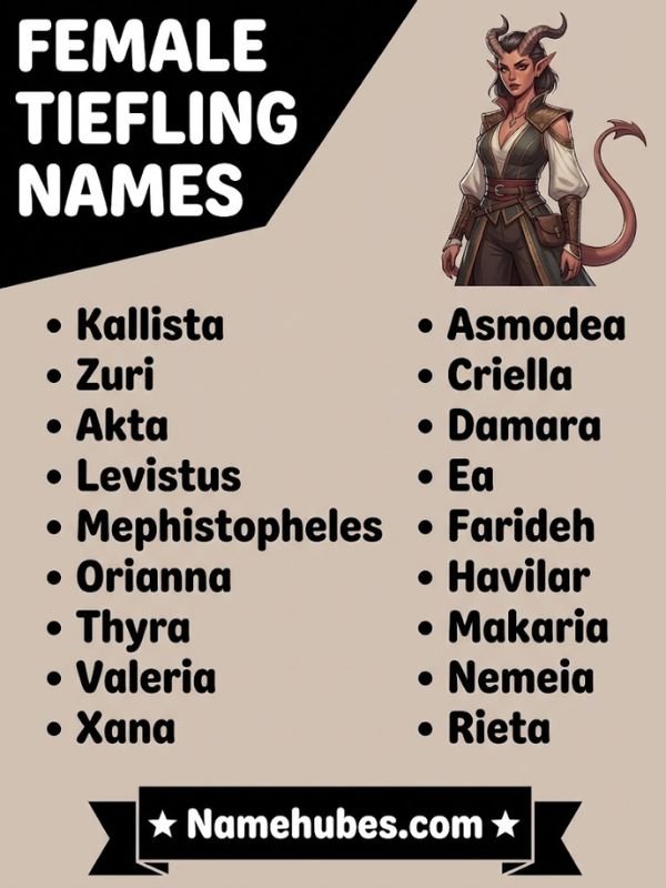 Female Tiefling Names