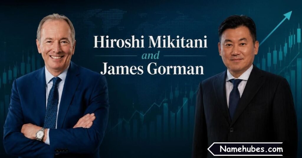 Hiroshi Mikitani and James Gorman
