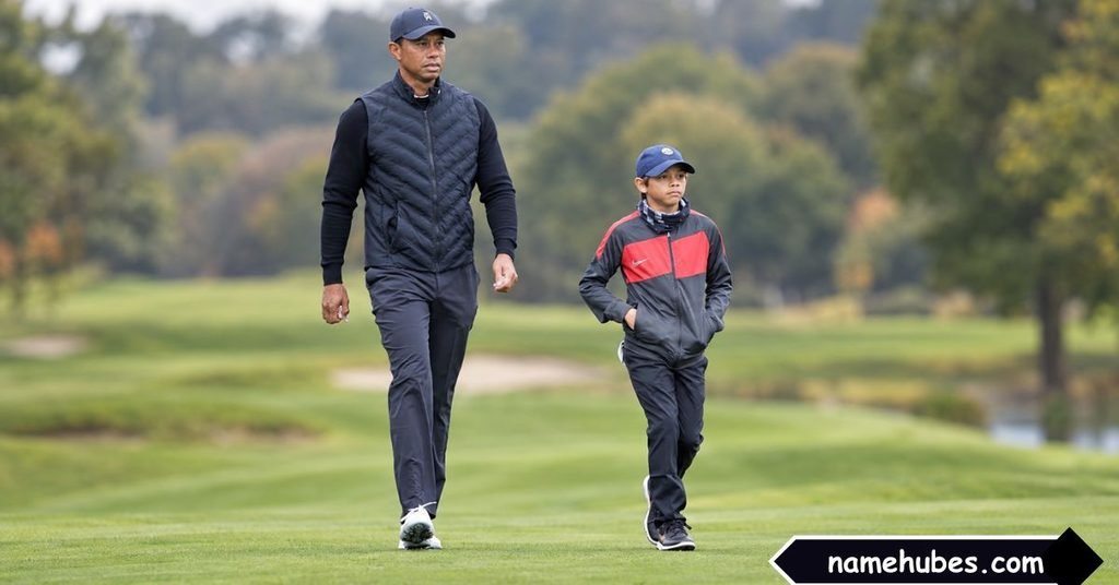 Tiger Woods and Harrison Ford